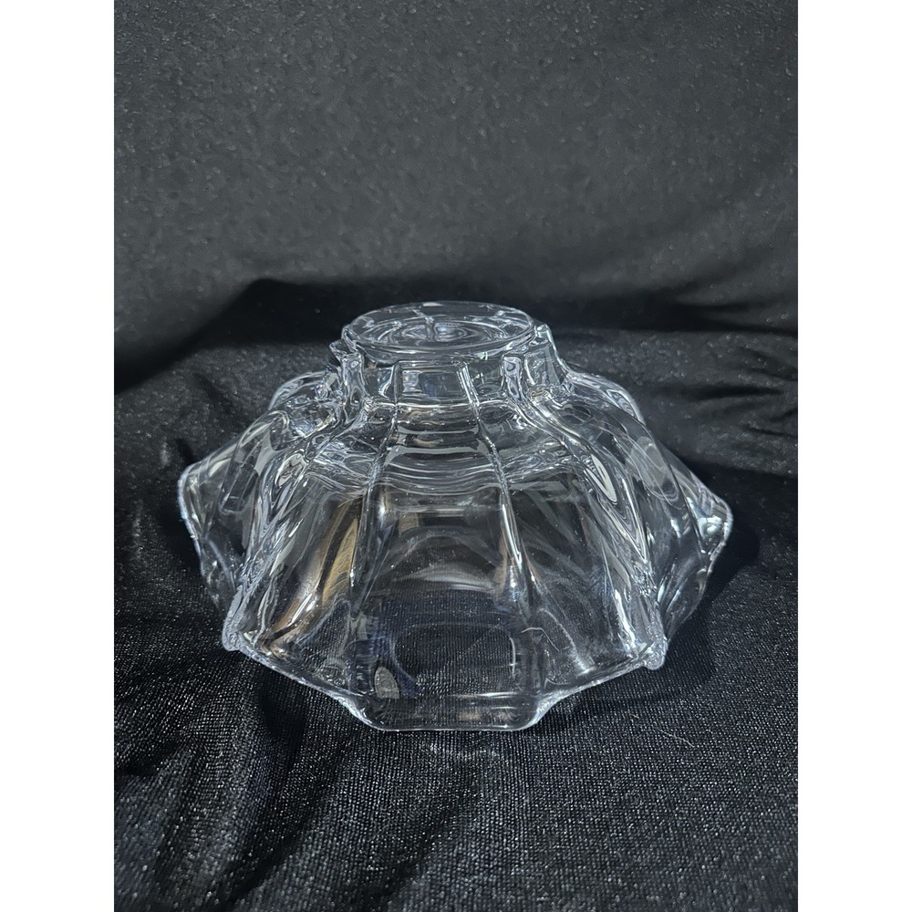 Confrac Art Glass Verrier France Abstract dish Crystal Clear Signed Free form - Picture 7 of 12